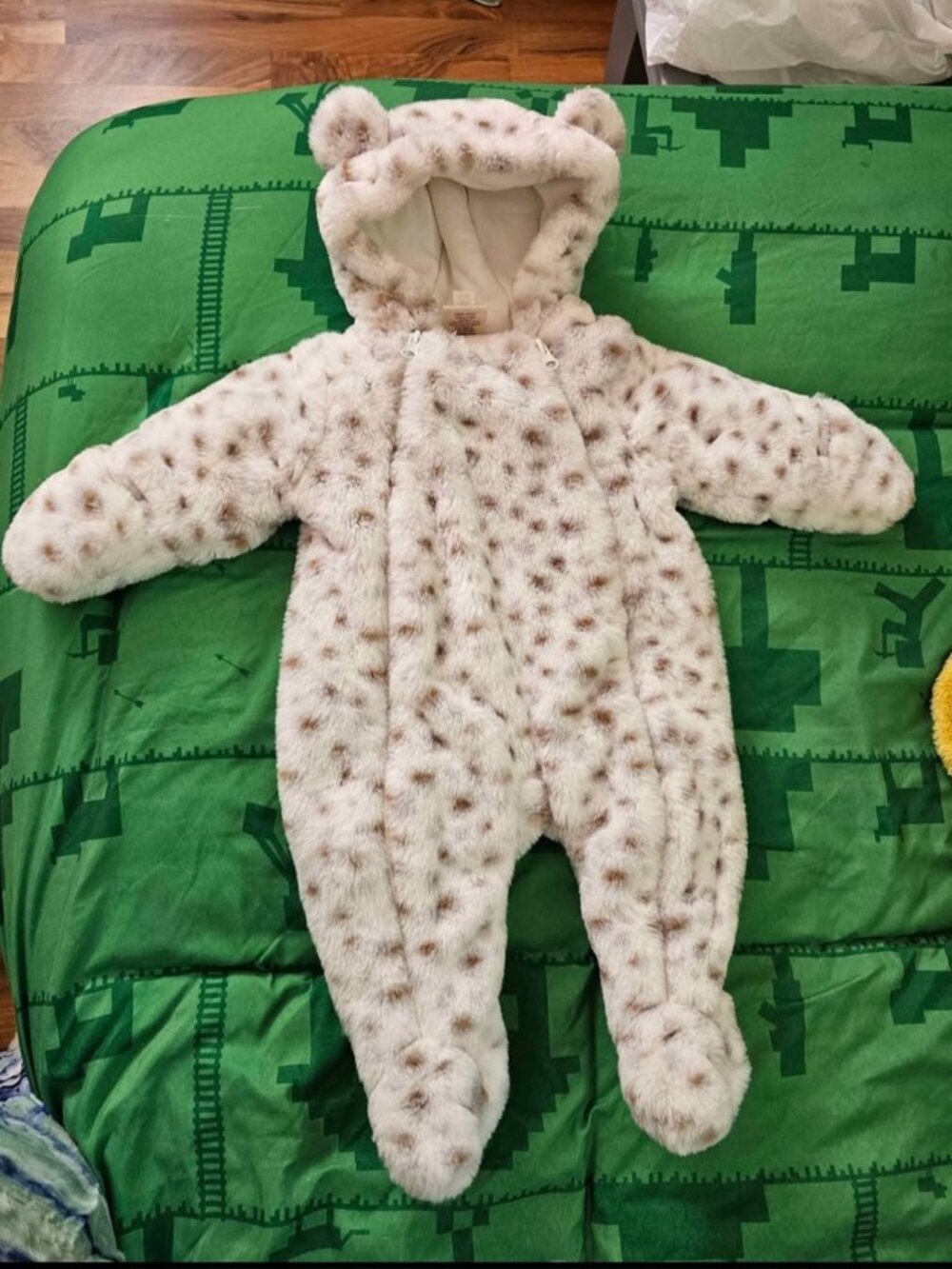 Baby Leopard Fur Winter Snow Suit 3-6 Months